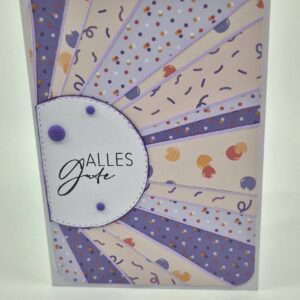 Geburtstagskart mit Streifen "Alles Gute"