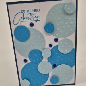 Geburtstagskarte geprägte Kreise blau