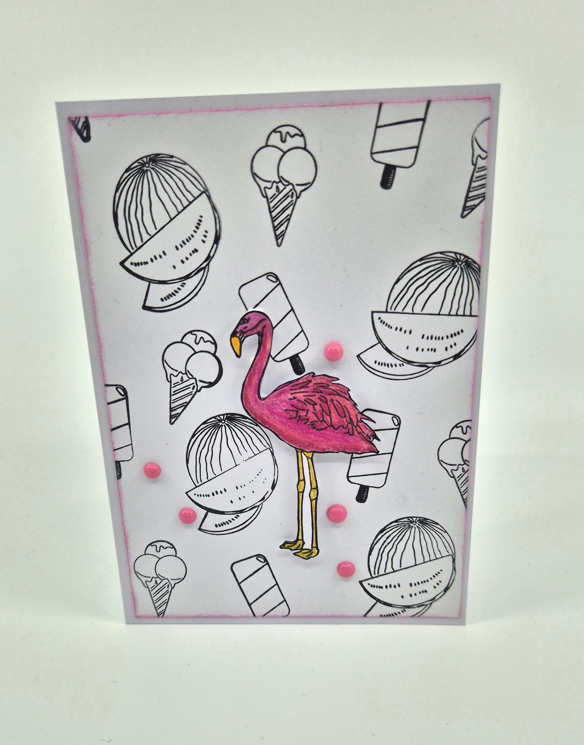 Sommerkarte Flamingo
