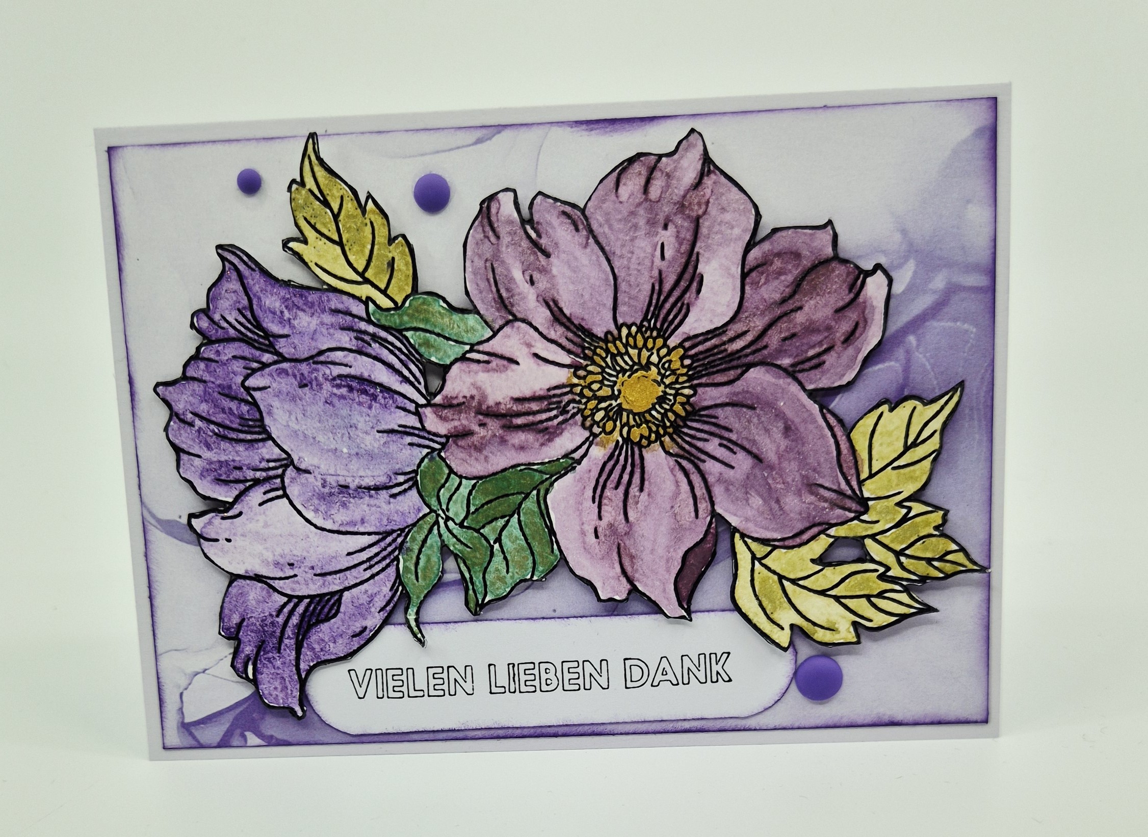 Dankeskarte Aquarellblumen