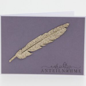 Trauerkarte "goldene Feder"