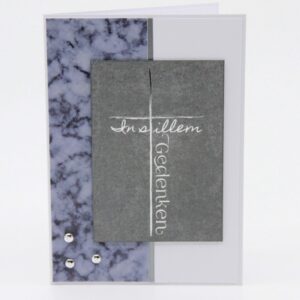 Trauerkarte " In stillem Gedenken" Kreuz