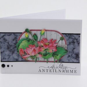 Trauerkarte "Aufrichtige Anteilnahme" Blumen