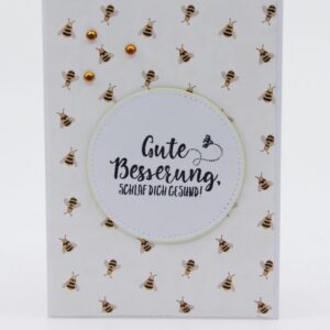 Karte "Gute Besserung" mit Bienen