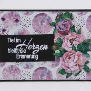 Trauerkarte violette Rosen