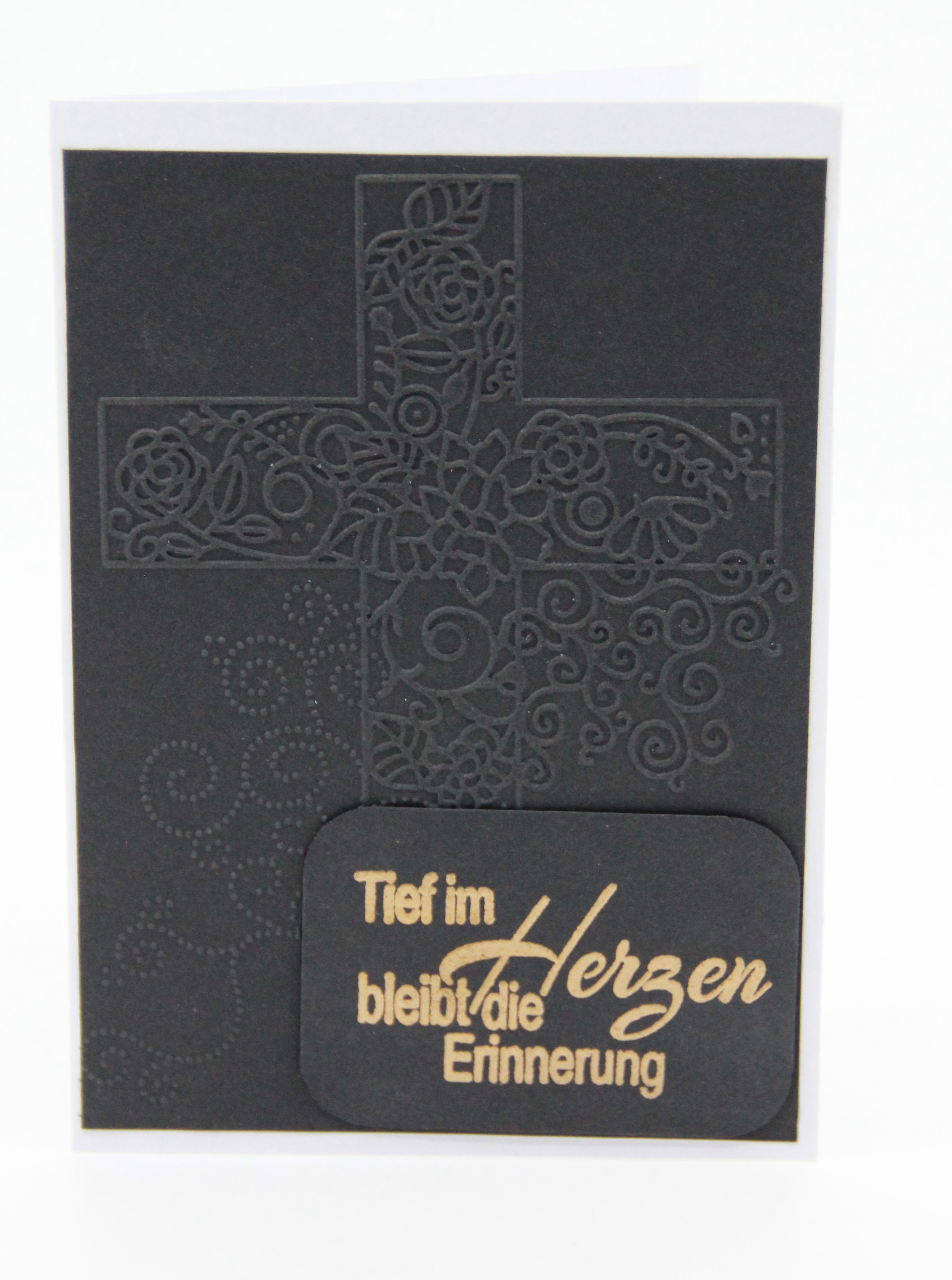 Trauerkarte geprägtes Kreuz