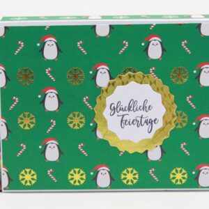 Toffifeeverpackung "Glückliche Feiertage" Pinguine