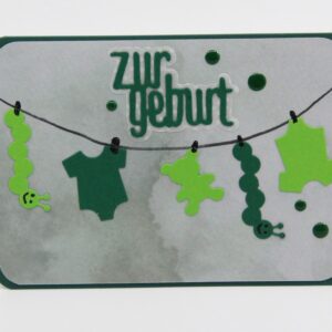 Babykarte "Wäscheleine"