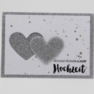 Hochzeitskarte Silber-Glitzer