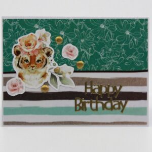 Geburtstagskarte "Löwe mit Vellum"