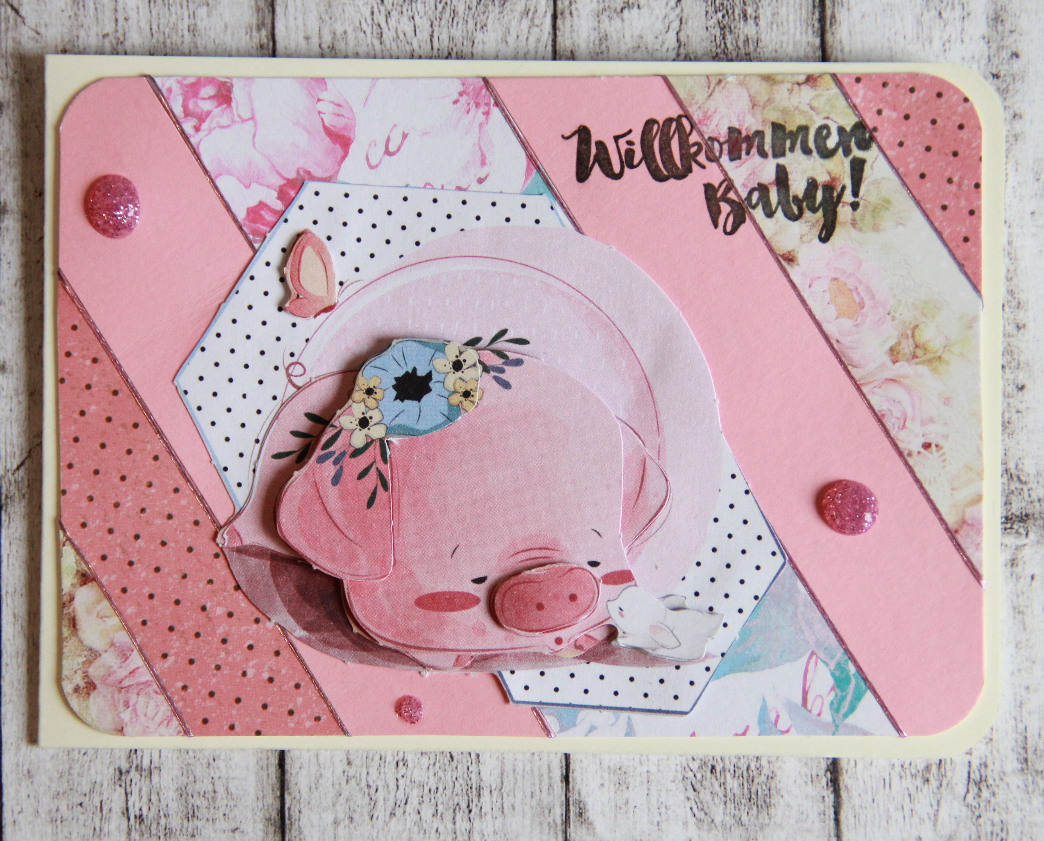 Babykarte "Schweinchen"