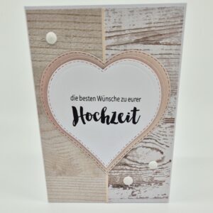 Hochzeitskarte mit Holzoptik