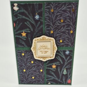 Weihnachtskarte mit Holzakzent