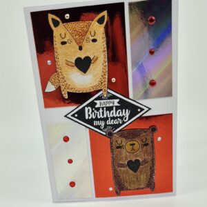 Geburtstagskarte rot-silber