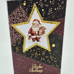 Weihnachtskarte "Weihnachtsmann im Stern"