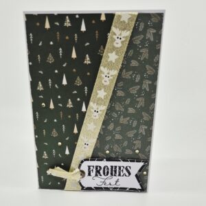 Weihnachtskarte mit Rentierband