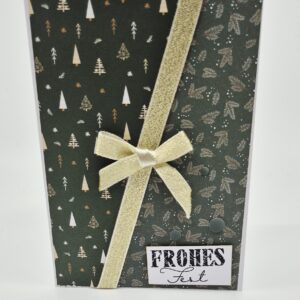 Weihnachtskarte "Frohes Fest" mit Schleife