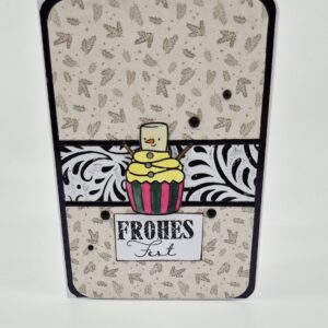 Weihnachtskarte "Schneemann-Cupcake"