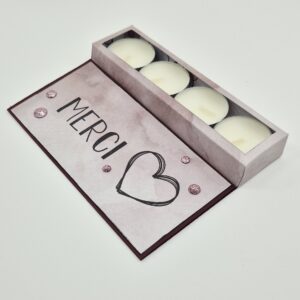 Karte mit Kerzen "Merci"