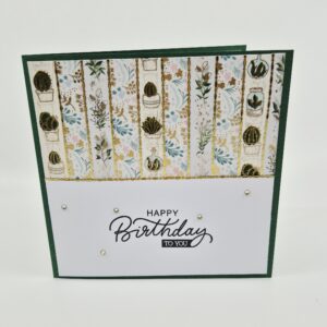 Quadratische Geburtstagskarte mit Streifen grün