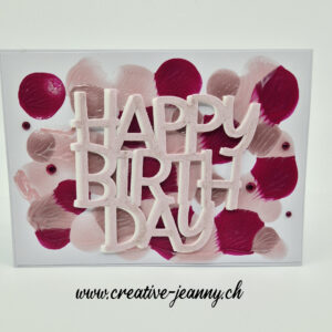 Geburtstagskarte mit Schimmerhintergrund