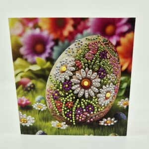 Osterkarte DiamantPainting "Blumiges Osterei"