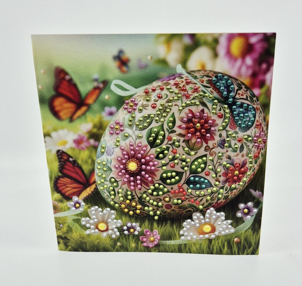 Osterkarte DiamantPainting "Blumiges Osterei"