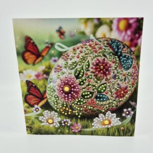 Osterkarte DiamantPainting "Blumiges Osterei"