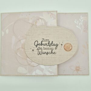 Gutscheinkarte zum Geburtstag Altrosa
