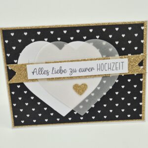 Hochzeitskarte mit Goldakzenten